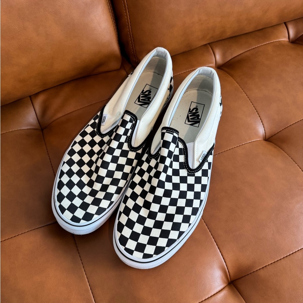 Vans Black and White Checkerboard Slip-Ons
